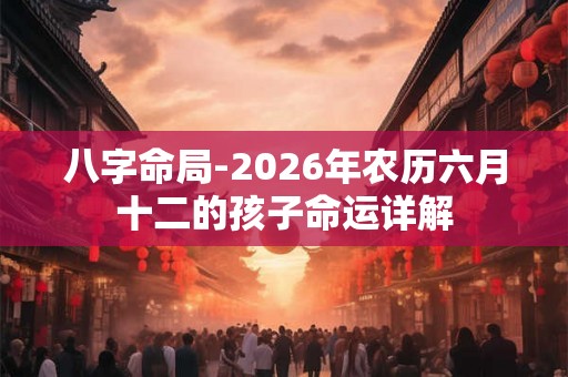 八字命局-2026年农历六月十二的孩子命运详解