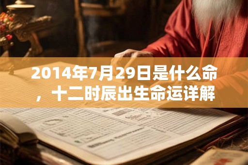 2014年7月29日是什么命，十二时辰出生命运详解