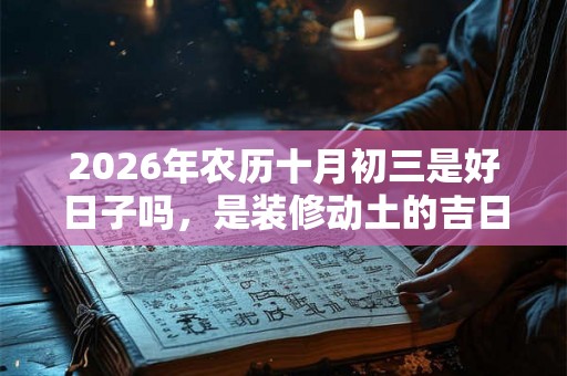 2026年农历十月初三是好日子吗,是装修动土的吉日吗? 2026年农历十月初三是好日子吗,是装修动土的吉日吗?