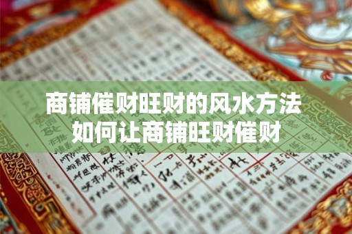 商铺催财旺财的风水方法 如何让商铺旺财催财