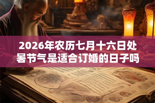 2026年农历七月十六日处暑节气是适合订婚的日子吗？