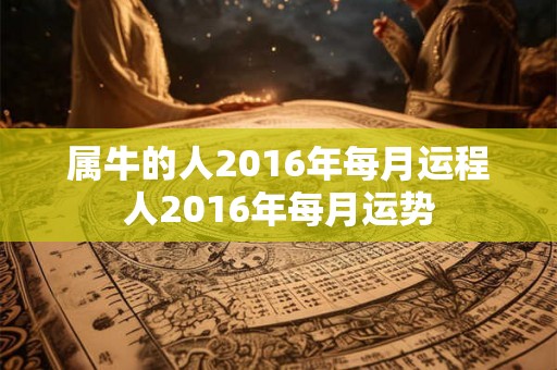 属牛的人2016年每月运程人2016年每月运势