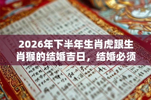 2026年下半年生肖虎跟生肖猴的结婚吉日，结婚必须要看日子吗？