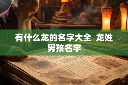 有什么龙的名字大全 龙姓男孩名字 有什么龙的名字大全 龙姓男孩名字