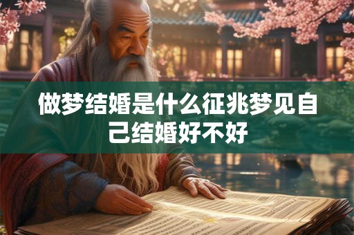 做梦结婚是什么征兆梦见自己结婚好不好