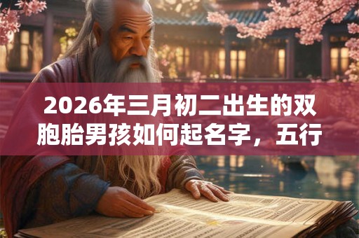 2026年三月初二出生的双胞胎男孩如何起名字，五行属什么