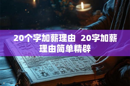 20个字加薪理由 20字加薪理由简单精辟 20个字加薪理由 20字加薪理由简单精辟