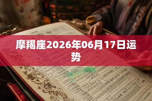 摩羯座2026年06月17日运势