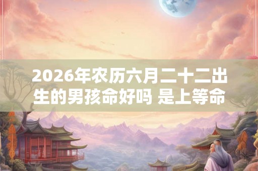 2026年农历六月二十二出生的男孩命好吗 是上等命吗