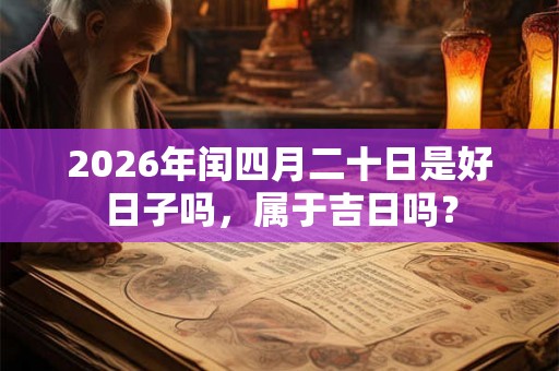 2026年闰四月二十日是好日子吗，属于吉日吗？