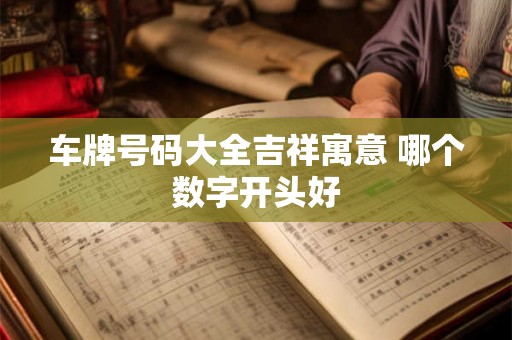 车牌号码大全吉祥寓意 哪个数字开头好