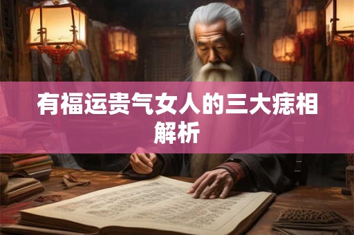 有福运贵气女人的三大痣相解析