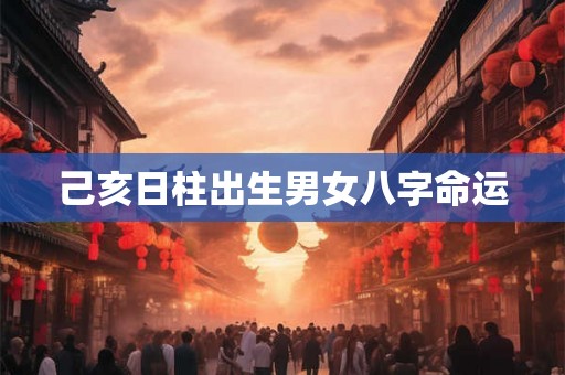 己亥日柱出生男女八字命运