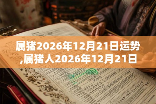 属猪2026年12月21日运势,属猪人2026年12月21日财运,生肖猪2026年12月21日运势