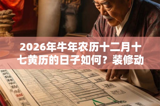 2026年牛年农历十二月十七黄历的日子如何？装修动土好吗？