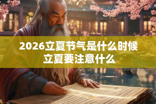 2026立夏节气是什么时候 立夏要注意什么