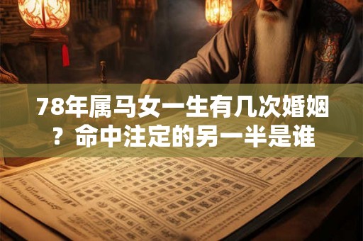 78年属马女一生有几次婚姻？命中注定的另一半是谁