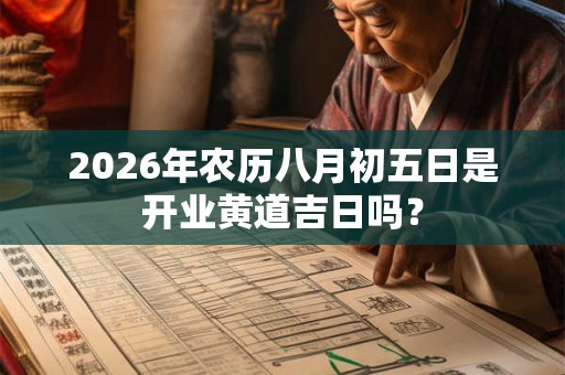 2026年农历八月初五日是开业黄道吉日吗？