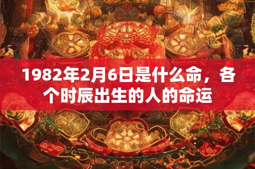 1982年2月6日是什么命，各个时辰出生的人的命运