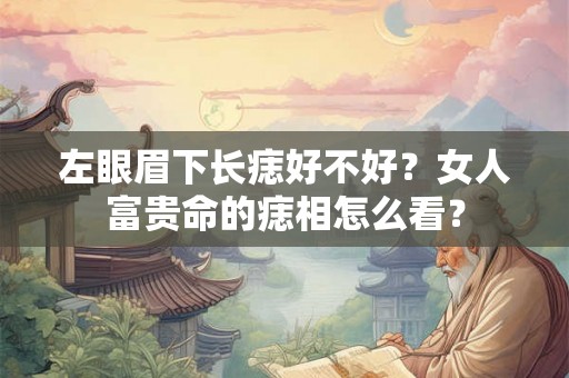 左眼眉下长痣好不好？女人富贵命的痣相怎么看？