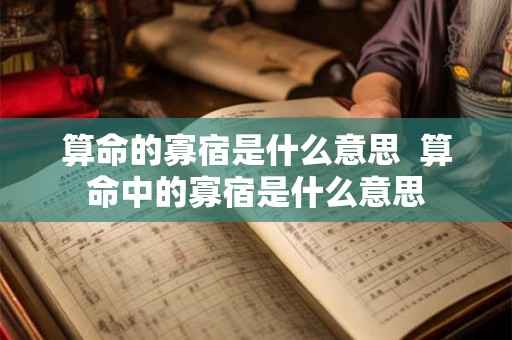 算命的寡宿是什么意思  算命中的寡宿是什么意思