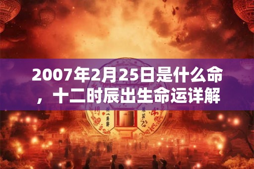 2007年2月25日是什么命,十二时辰出生命运详解 2007年2月25日是什么命,十二时辰出生命运详解