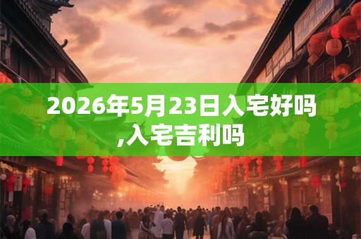 2026年5月23日入宅好吗,入宅吉利吗