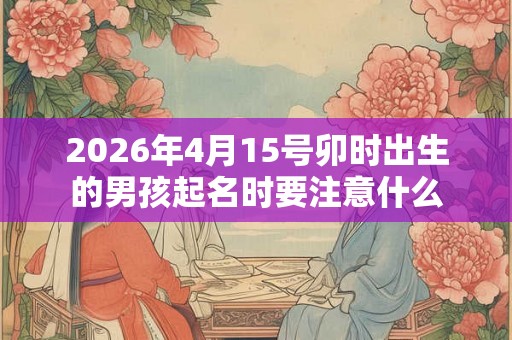 2026年4月15号卯时出生的男孩起名时要注意什么
