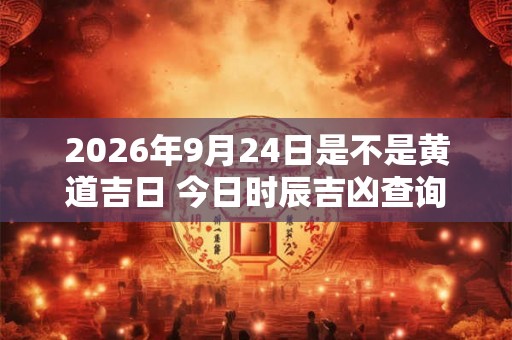 2026年9月24日是不是黄道吉日 今日时辰吉凶查询