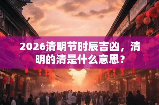 2026清明节时辰吉凶,清明的清是什么意思? 2026清明节时辰吉凶,清明的清是什么意思?