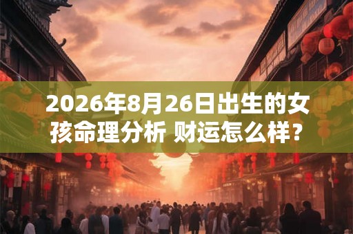 2026年8月26日出生的女孩命理分析 财运怎么样？