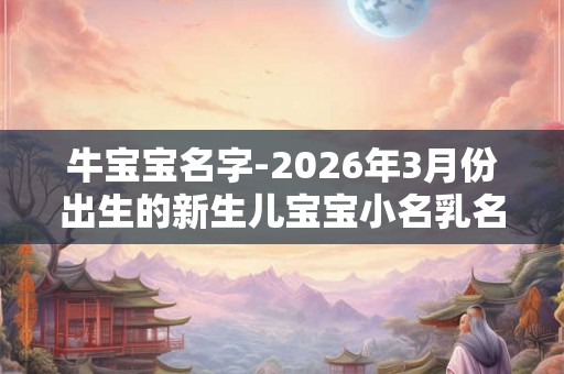 牛宝宝名字-2026年3月份出生的新生儿宝宝小名乳名精选