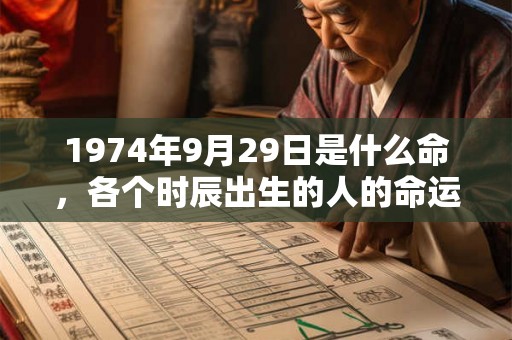 1974年9月29日是什么命，各个时辰出生的人的命运