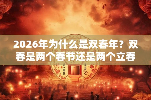 2026年为什么是双春年?双春是两个春节还是两个立春? 2026年为什么是双春年?双春是两个春节还是两个立春?