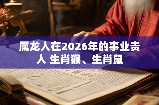 属龙人在2026年的事业贵人 生肖猴、生肖鼠