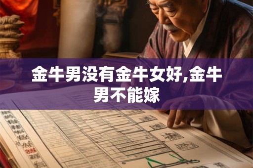 金牛男没有金牛女好,金牛男不能嫁