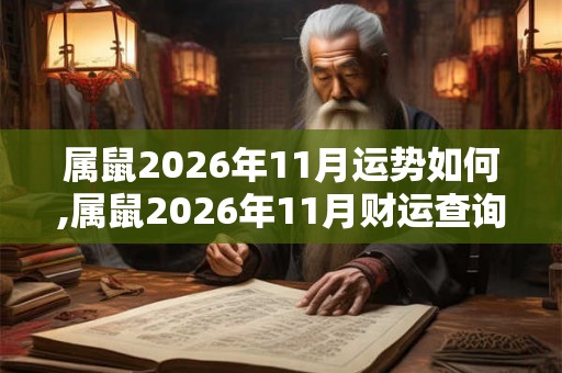 属鼠2026年11月运势如何,属鼠2026年11月财运查询