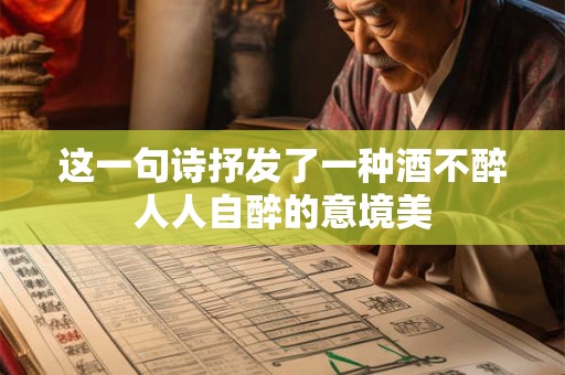 这一句诗抒发了一种酒不醉人人自醉的意境美