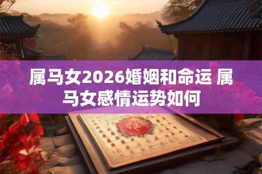 属马女2026婚姻和命运 属马女感情运势如何