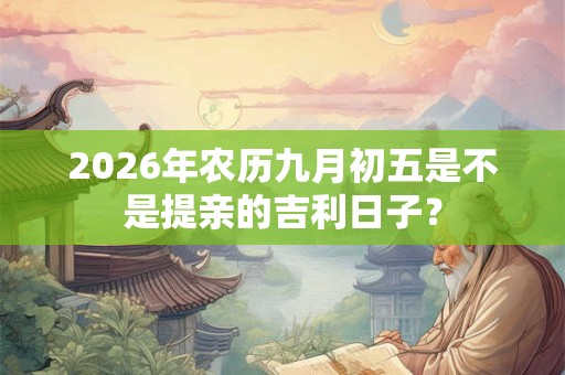 2026年农历九月初五是不是提亲的吉利日子? 2026年农历九月初五是不是提亲的吉利日子?