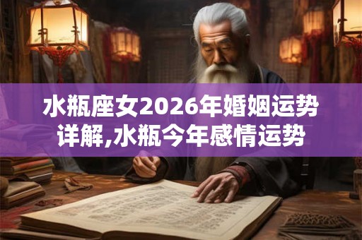 水瓶座女2026年婚姻运势详解,水瓶今年感情运势 水瓶座女2026年婚姻运势详解,水瓶今年感情运势