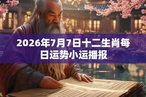 2026年7月7日十二生肖每日运势小运播报