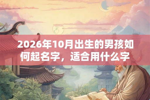 2026年10月出生的男孩如何起名字，适合用什么字