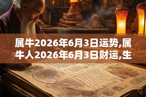 属牛2026年6月3日运势,属牛人2026年6月3日财运,生肖牛2026年6月3日运势