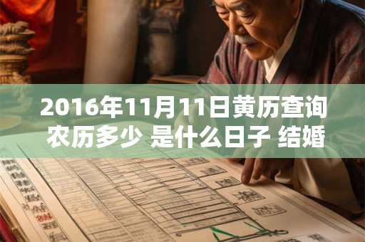 2016年11月11日黄历查询 农历多少 是什么日子 结婚吉时