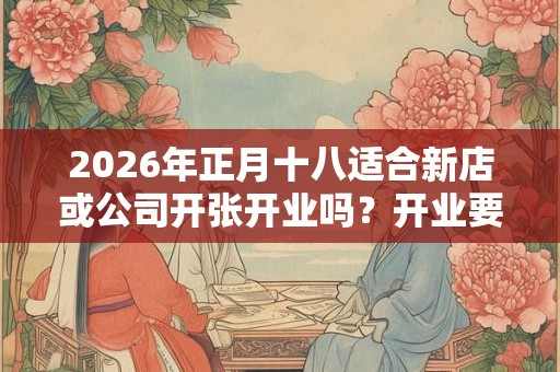 2026年正月十八适合新店或公司开张开业吗?开业要做什么方案? 2026年正月十八适合新店或公司开张开业吗?开业要做什么方案?