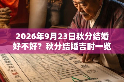 2026年9月23日秋分结婚好不好？秋分结婚吉时一览！