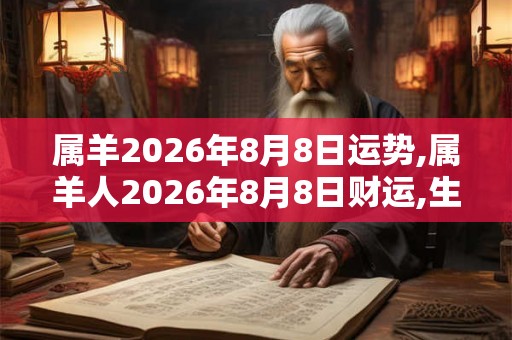 属羊2026年8月8日运势,属羊人2026年8月8日财运,生肖羊2026年8月8日运势