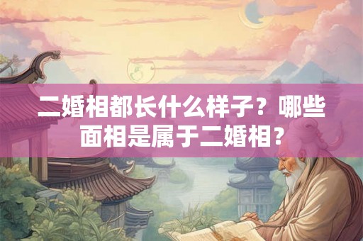 二婚相都长什么样子？哪些面相是属于二婚相？