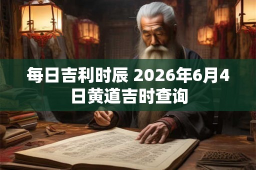 每日吉利时辰 2026年6月4日黄道吉时查询